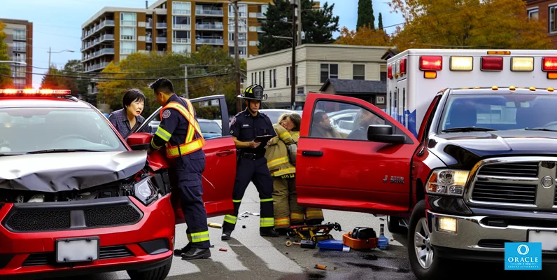 What to Do After a Car Accident That Wasn’t Your Fault: A Complete 2025 Guide 1 Car accident scene with two vehicles and emergency responders
