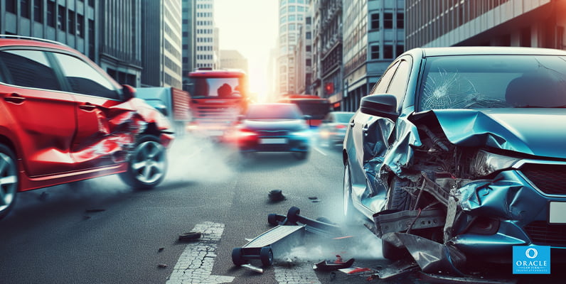 Accidente automovilístico por colisión trasera