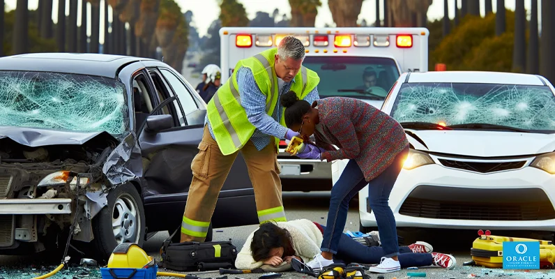 Víctimas heridas de colisión frontal