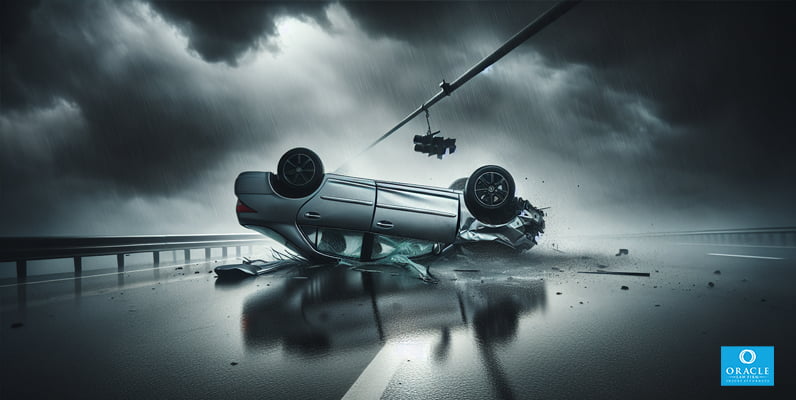 Ilustración de un accidente automovilístico