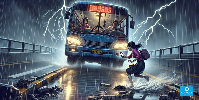 Ilustración de los factores que contribuyen a los accidentes de autobús
