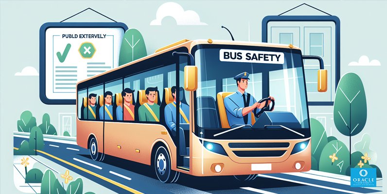 Ilustración de medidas preventivas para reducir los accidentes de autobús