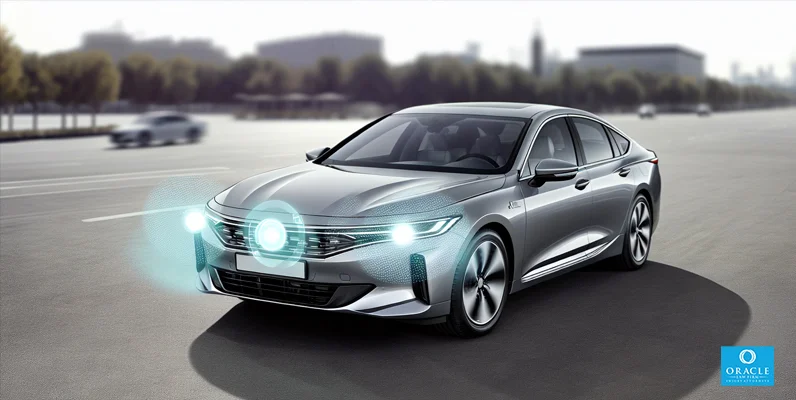 Photo of a car with forward-collision warning system