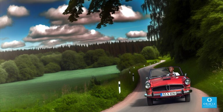 Car driving on a rural road