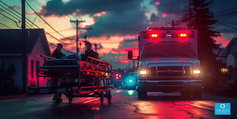 Qué hacer si sufres lesiones en un accidente de transporte compartido 3 Una persona que recibe atención médica después de sufrir un accidente automovilístico.