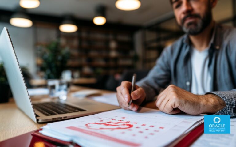 person reviewing legal documents with a visible calendar deadline circled in red, sense of urgency, modern office setting, realistic lighting, professional legal atmosphere
