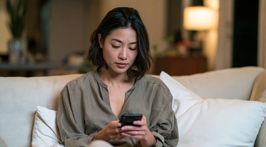 Insurance Company Tricks After a Car Accident 2 Car accident victim reviewing social media privacy settings during an insurance claim