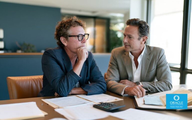 Injured California worker reviewing workers' comp settlement options with an attorney
