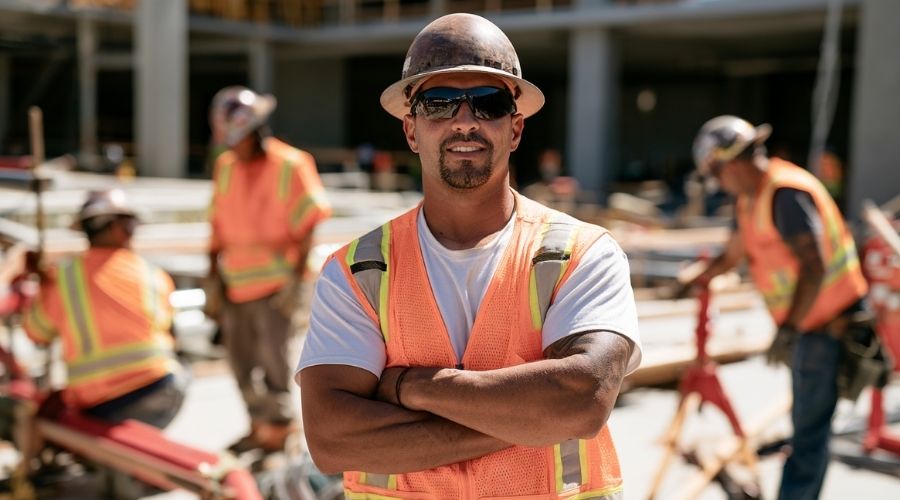 Multiple contractors working at a California jobsite after a workplace fall