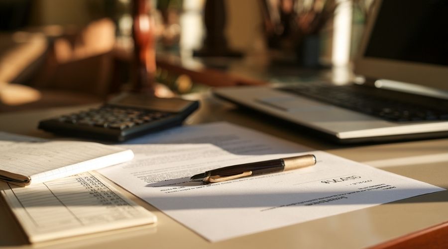 Newport Beach car accident settlement value — attorneyreviewing high-value settlement demand with lost earning capacitycalculations on a desk
