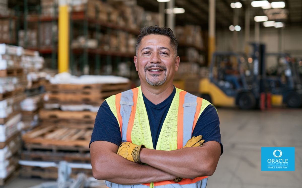 Santa Ana warehouse worker standing inside a distribution facility
