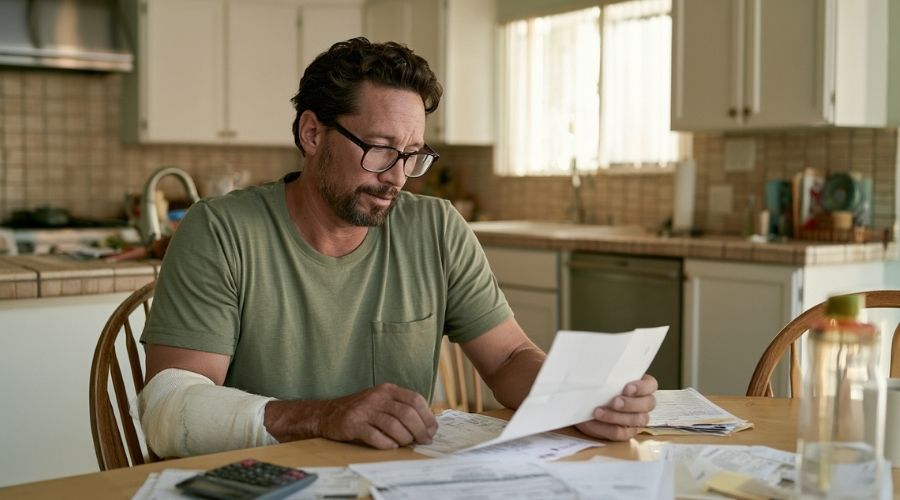 Returning to Work After Injury: Modified Duty and Your Rights 2 Worker reviewing pay and workers compensation benefits after returning to work